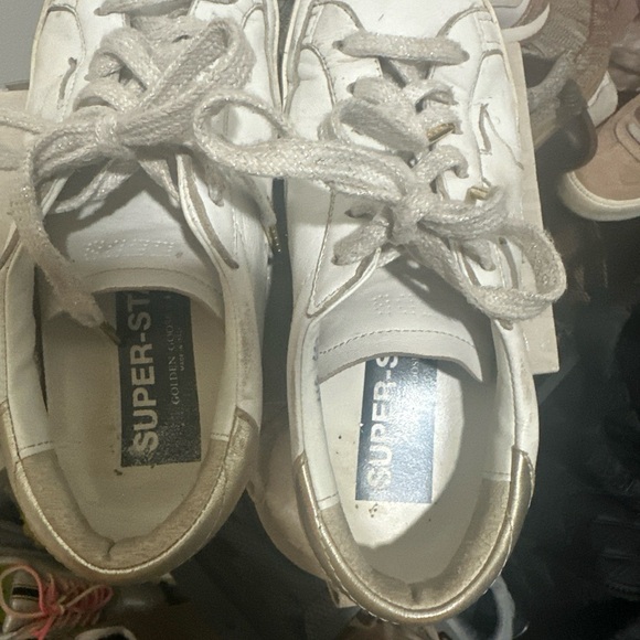 Golden Goose White and Gold Sneakers - Picture 2 of 4